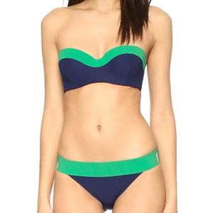 Tory Burch navy and green bikini